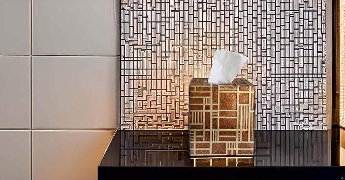 Hymmah Modern Square Tissue Box Cover Holder, Bathroom Accessories Decor Unique - Image 5