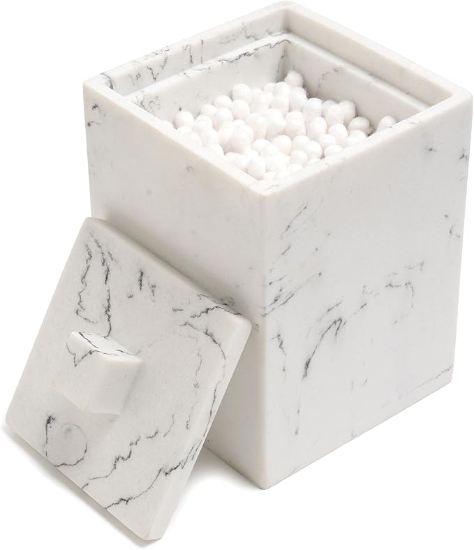 Qtips Holder with lid, q tips holder, Cotton Ball Holders by HOME