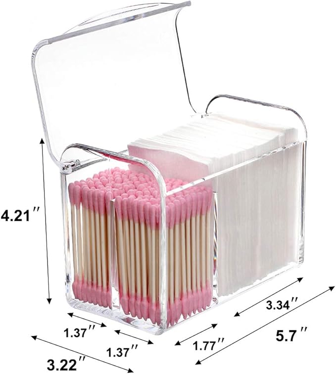 Sooyee Qtip Holder Dispenser for Cotton Ball Swab, Cotton Round Pads, 3 - Image 7