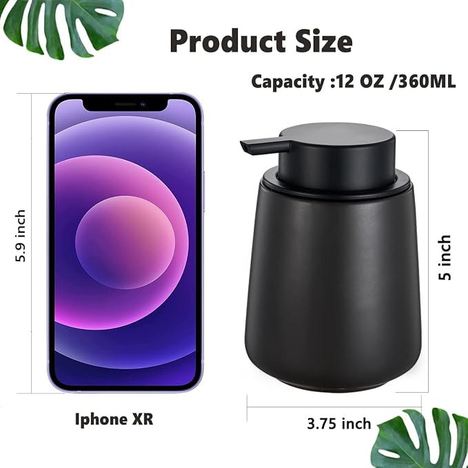 12Oz Black Soap Dispenser Set - Image 7