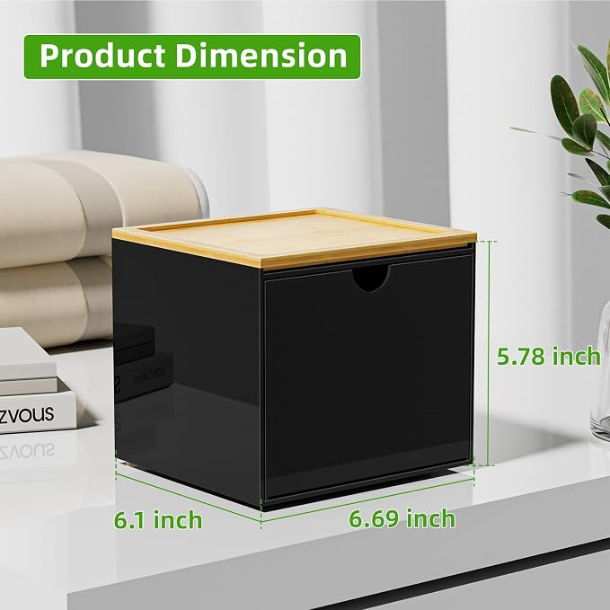 VITVITI Drawer Disposable Face Towel Holder Box, Acrylic Facial Towel Container - Image 6