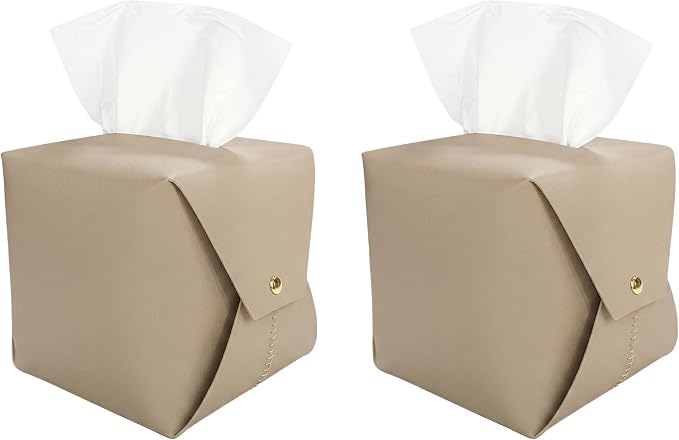 Tissue Box Cover Square, Leather Tissue Holder Organizer by Frayot