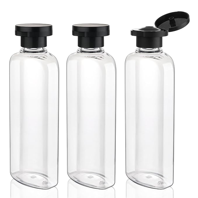 Travel Shampoo and Conditioner Bottles 7.7oz 3 Pack Leak Proof Squeeze Bottles by wowang
