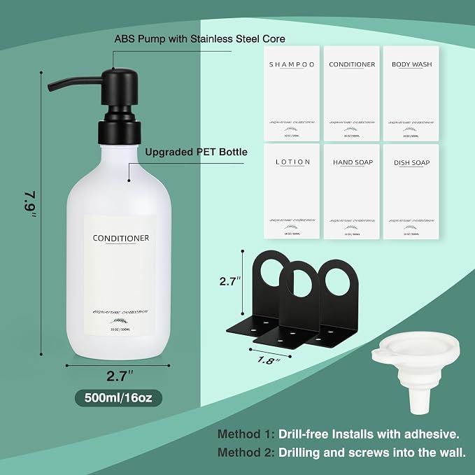 Shampoo Dispenser for Shower Wall Mount, No Drill Shampoo and Conditioner - Image 5