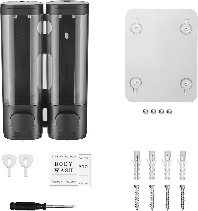 Shampoo and Conditioner Dispenser, Shower Dispenser 2 Chamber No Drill - Image 8