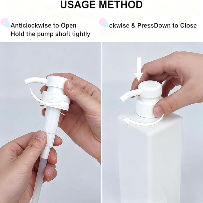 Modern Shampoo and Conditioner Dispenser Refillable Pump Bottle Set Empty - Image 2