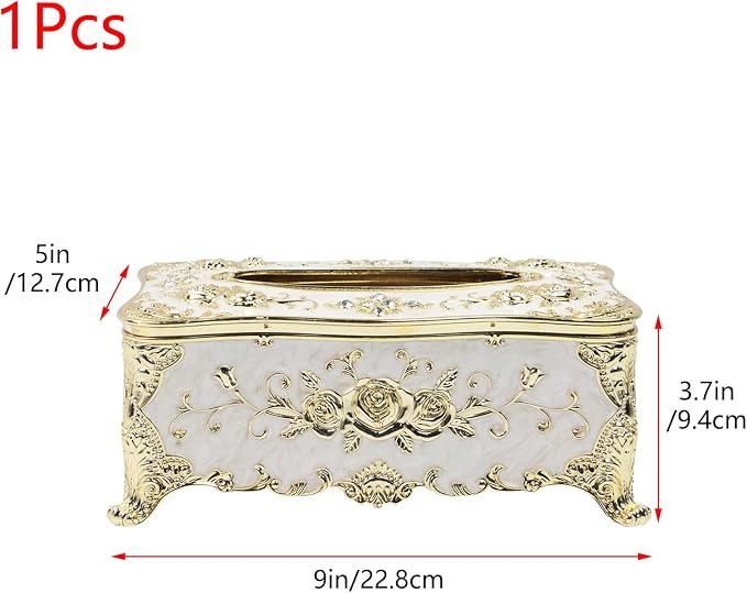 Geesatis Tissue Box Cover Tissue Box Holder Facial Tissue Paper Organizer - Image 2