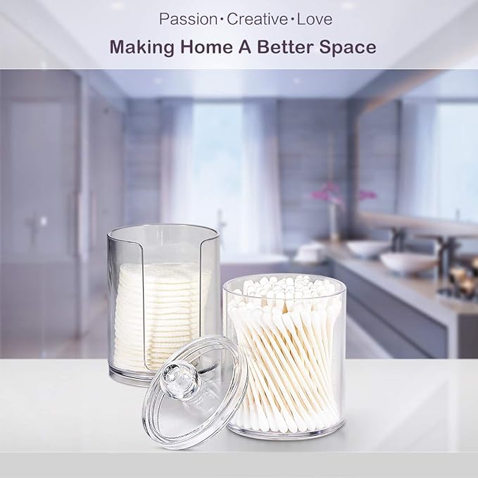 SheeChung 2-Pack Clear Acrylic Qtip Holder - Image 3