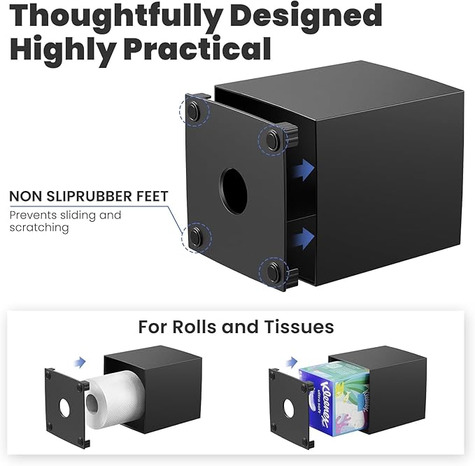 Tissue Box Cover, Square Facial Acrylic Tissue Box Holder - Image 5