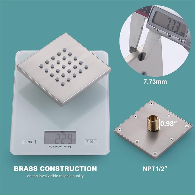 Showerhead Body Spray Massage Spa Shower Jet Concealed Mounted, 4 inch Bathroom - Image 4