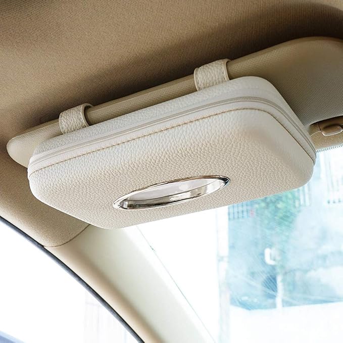 Car Tissue Holder, Sun Visor Tissue Holder, Zipper Car Visor Napkin Holder by Cartisen