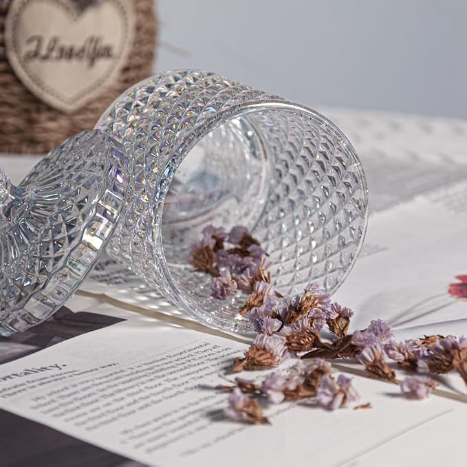 R FLORY 2 Pack Qtip Holder Glass Apothecary Jars - Image 2
