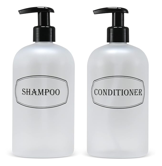 Bottiful Home-16 oz Shampoo and Conditioner Refillable Empty Plastic Pump by BottifulHome