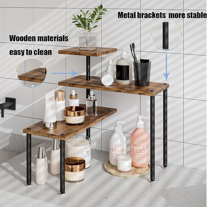 Countertop Organizer Organization 3 Tier Kitchen Corner Shelves Adjustable - Image 4