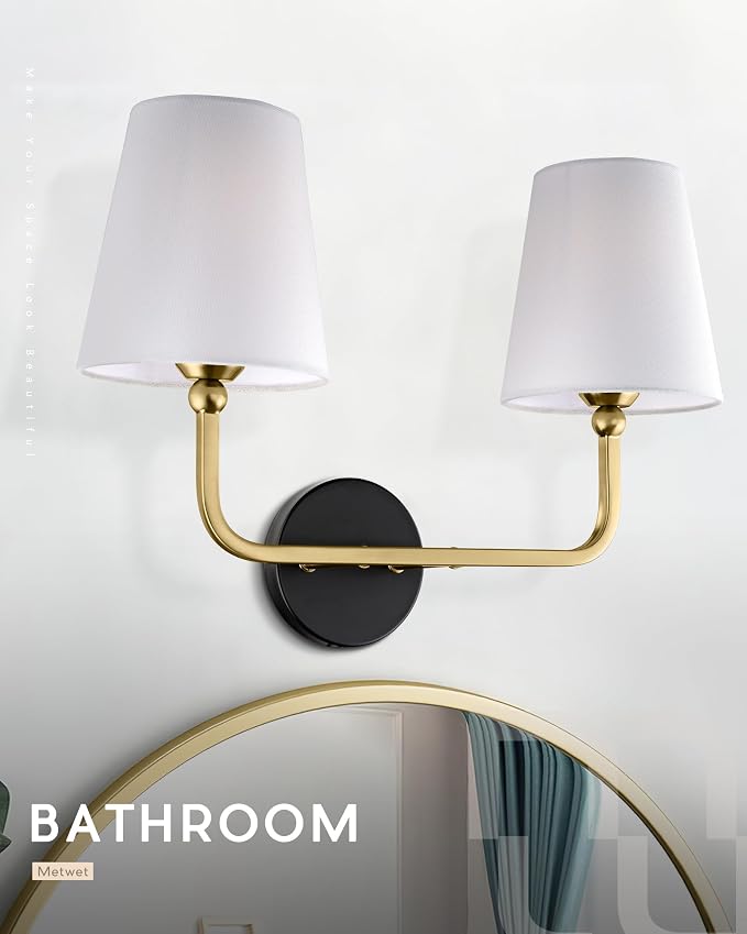 2-Light Bathroom Light Fixtures, Double Wall Sconce - Image 7