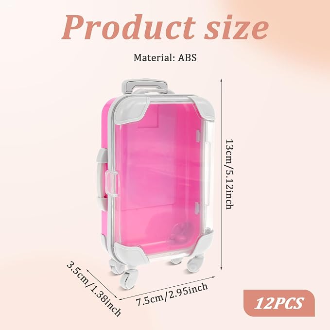 12Pcs Mini Suitcase Party Favor Box, Mini Suitcase Storage Box, Mini Luggage - Image 4