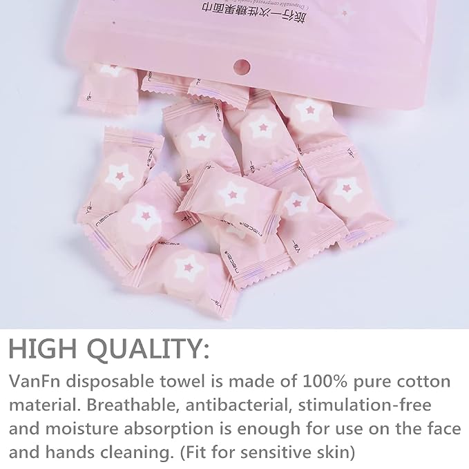 VanFn Disposable Towel, Compressed Towel, Mini Disposable Compressed Washcloth - Image 2