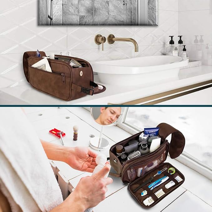 PAVILIA Toiletry Bag for Men, Travel Essentials Shaving Dopp Kit, Mens Travel - Image 5
