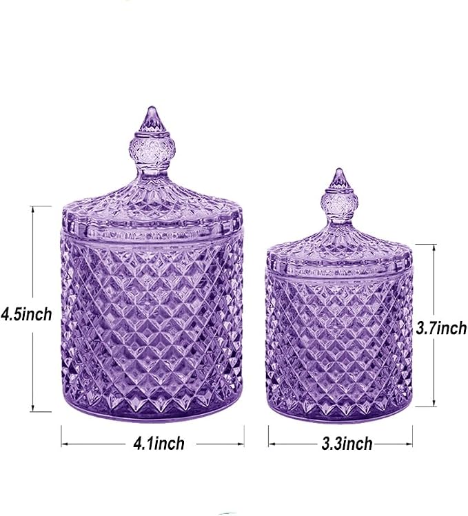 R FLORY 2 Pack Qtip Holder Glass Apothecary Jars - Image 7