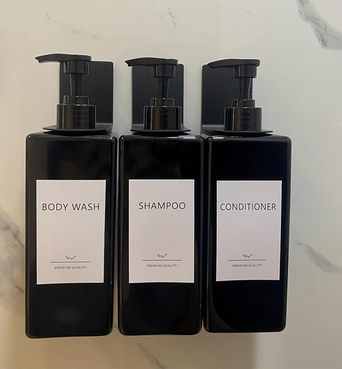 Shampoo and Conditioner Dispenser Set, 500ml Soap Dispenser 16.9oz Shower - Image 9