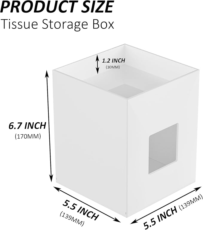 White Acrylic Tissue Box Cover - Image 2