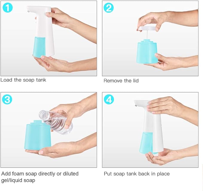 LAOPAO Automatic Hands Free Foaming Soap Dispenser, 240ml Countertop Touchless - Image 6