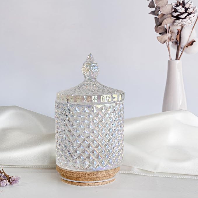 R FLORY 2 Pack Qtip Holder Glass Apothecary Jars - Image 5