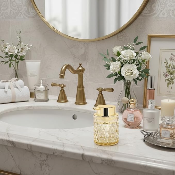 Amber Foaming Soap Dispenser, Glass Soap Dispenser - Image 2