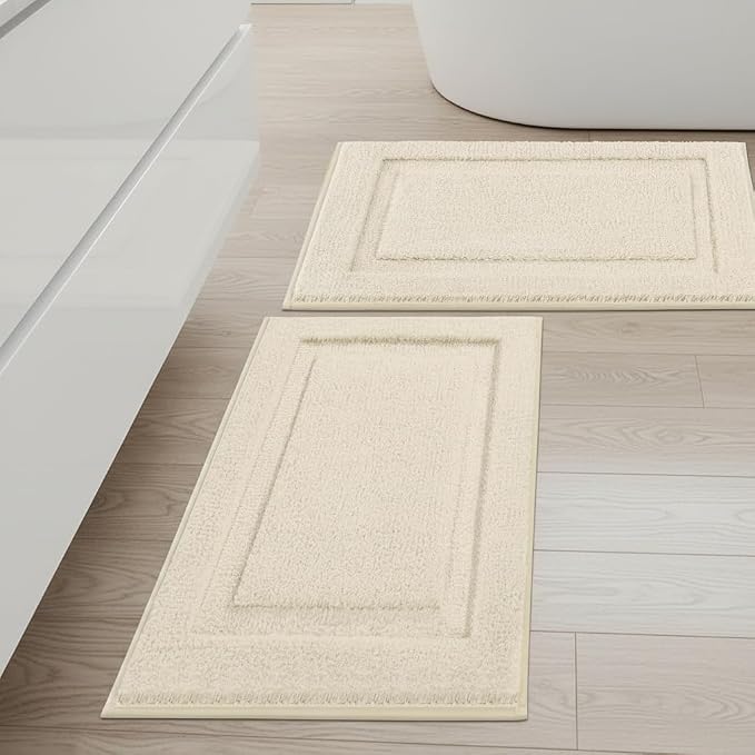 SHACOS Super Soft Bathroom Rugs Set of 2 Pieces 20x32 + 16x24 inch Microfiber by SHACOS