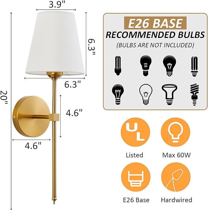 Wall Sconces Sets of 2, Retro Industrial Wall Lamps, Bathroom Vanity Sconces - Image 6