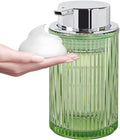 Foaming Soap Dispenser, 12 Oz Green Glass Foam Hand Soap Dispenser, Refillable by Tonxus
