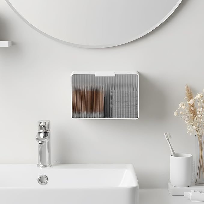 Qtip Holder, 2 Pack Wall Mount Qtip Holder Organizers - Image 2