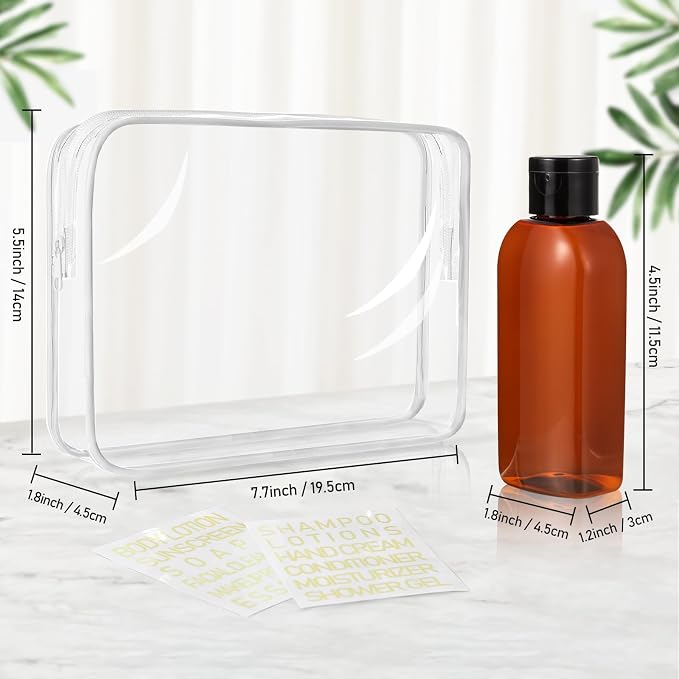 5 Pack Travel Bottles for Toiletries, 3.4oz TSA Approved Travel Size Containers - Image 2