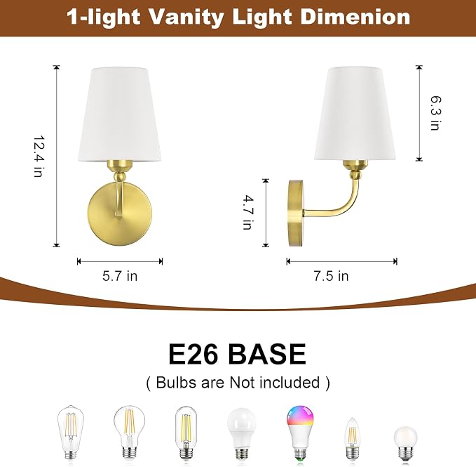 Modern Wall Sconces Set of 2, Hardwired Wall Lights - Image 4