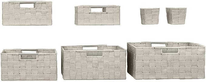 Sorbus Storage Baskets for Organizing, Mesh Hand-Woven Design, Linen Closet - Image 7