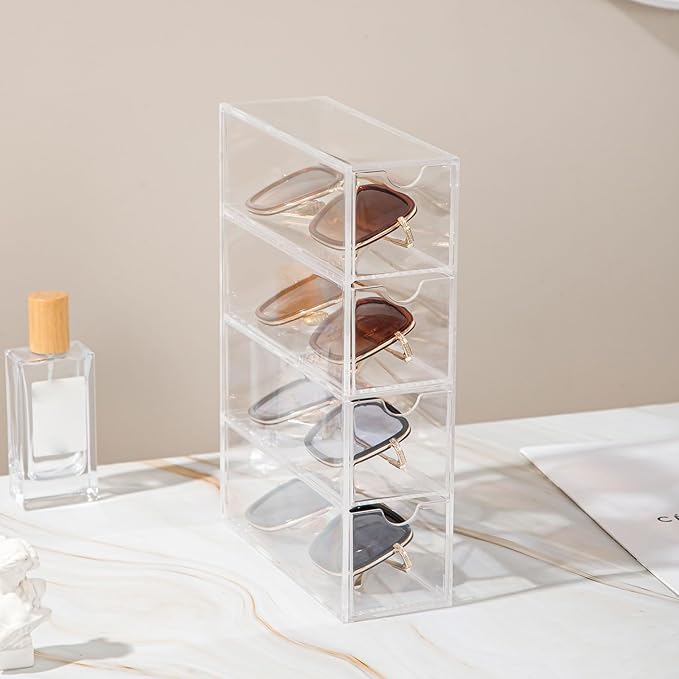 Sunglass Storage Box, Acrylic Eyeglass Organizer, Make-up Storage Drawer Tray by Home