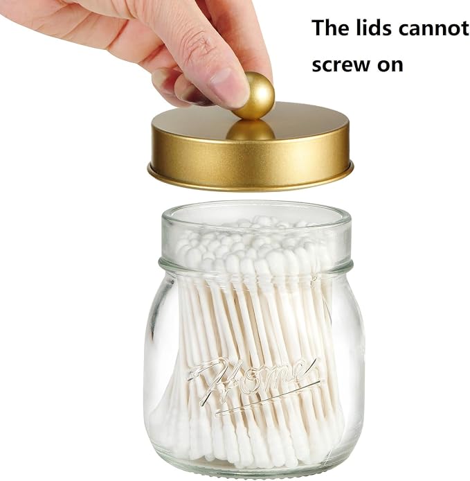 Amolliar Mason Jar Bathroom Accessories Set 4 Pcs -Lotion Soap Dispenser & 2 - Image 4