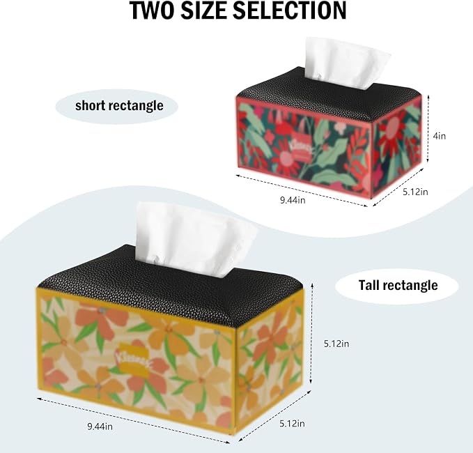 Tissue Box Cover PU Leather Tissue Holder Rectangle Facial Tissue Case Tissue - Image 5