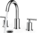 FORIOUS Chrome Bathroom Faucet 3 Hole, 8 Inch Widespread Bathroom Sink Faucet by FORIOUS