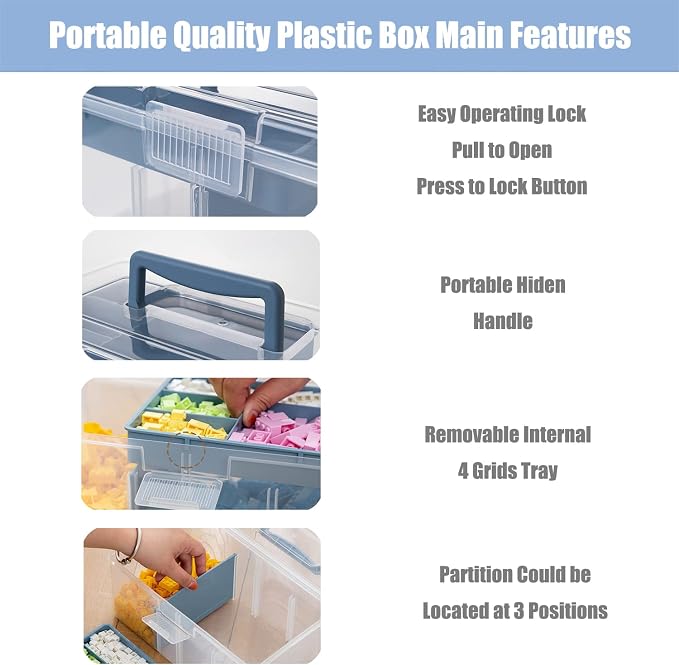 Clear Plastic Arts & Craft Supplies Organizer Box Large - Image 2