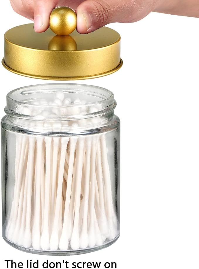 Amolliar 4 Pack Apothecary Jars Bathroom Vanity Storage Organizer Set - Image 4