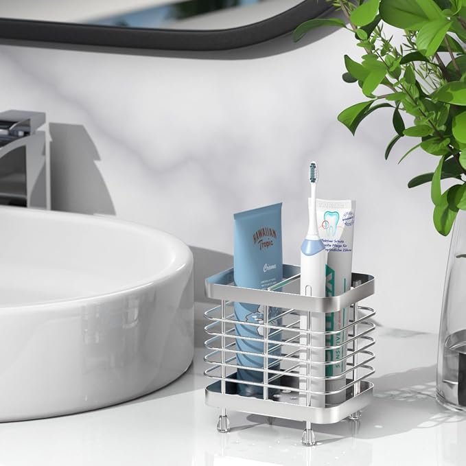 Luxspire Toothbrush Holders for Bathroom, Stainless Steel Electric Toothbrush - Image 6
