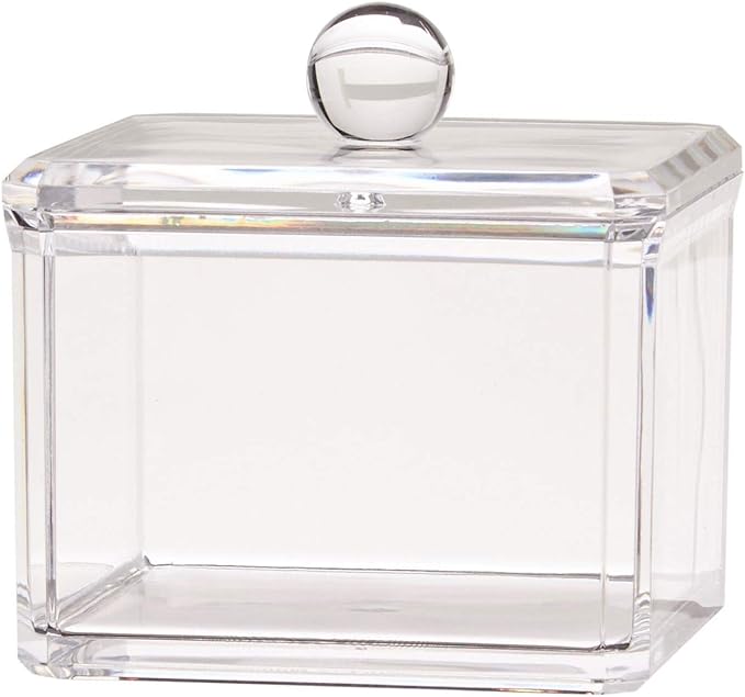 Square Acrylic Cotton Ball Pads Gauze Swab Holder Organizer Q-tip Dispenser by KWCollection