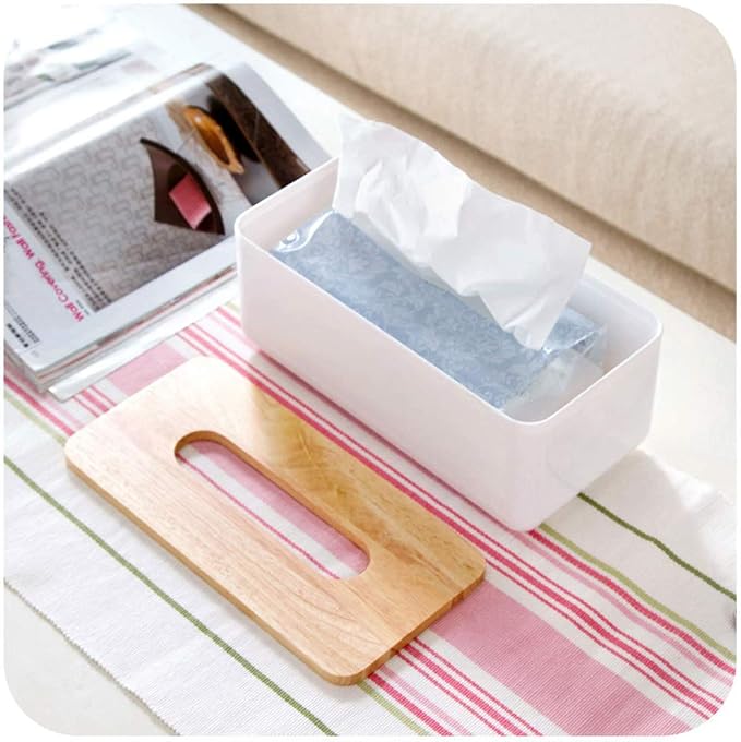Wood Tissue Box Cover Gloves Box Holder Wooden Rectangular Tissue Box Holder - Image 5