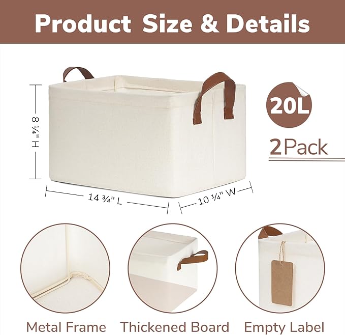 CHICVITA Storage Bins for Shelves, Closet Bins for Organization, Collapsible - Image 6