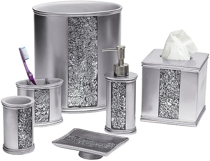 Zahari Home 4pc Sinatra Stylish Bathroom Accessories Set Liquid Soap Dispenser - Image 7