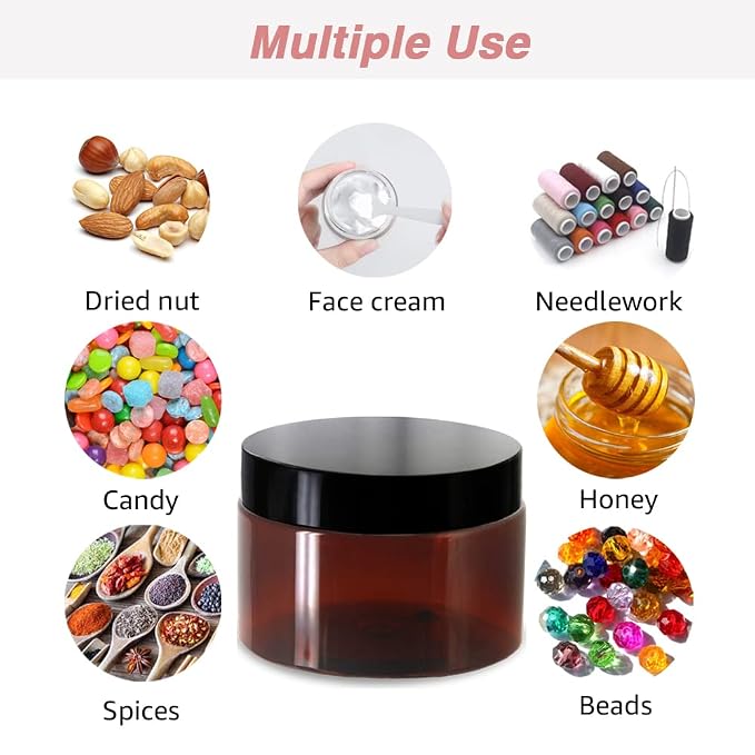 4oz Plastic Jars with Lids 4 oz Amber Plastic Containers with Lids + 20g Sample - Image 7