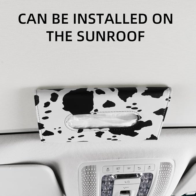 Cow Print Car Accessories for Women, Premium Tissues Box, Tissue Holder for - Image 5
