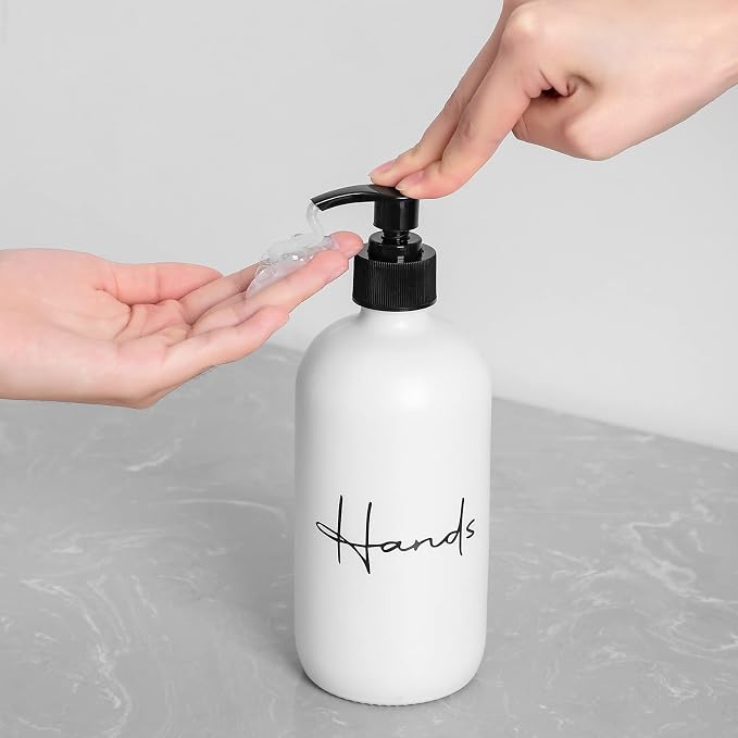 17 oz Hand Soap Dispenser Glass Liquid Dish Soap Bottles, Refillable Empty - Image 4
