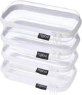 4 Pack Clear Hard Shell Zipper Case, See-Through Hard Plastic Organizer Pouches by Unknown